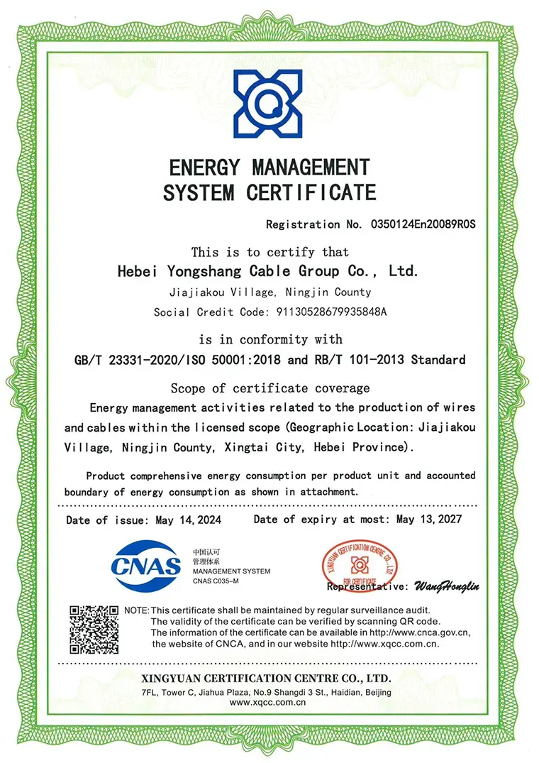 Achieves ISO 50001 Energy Management System Certification